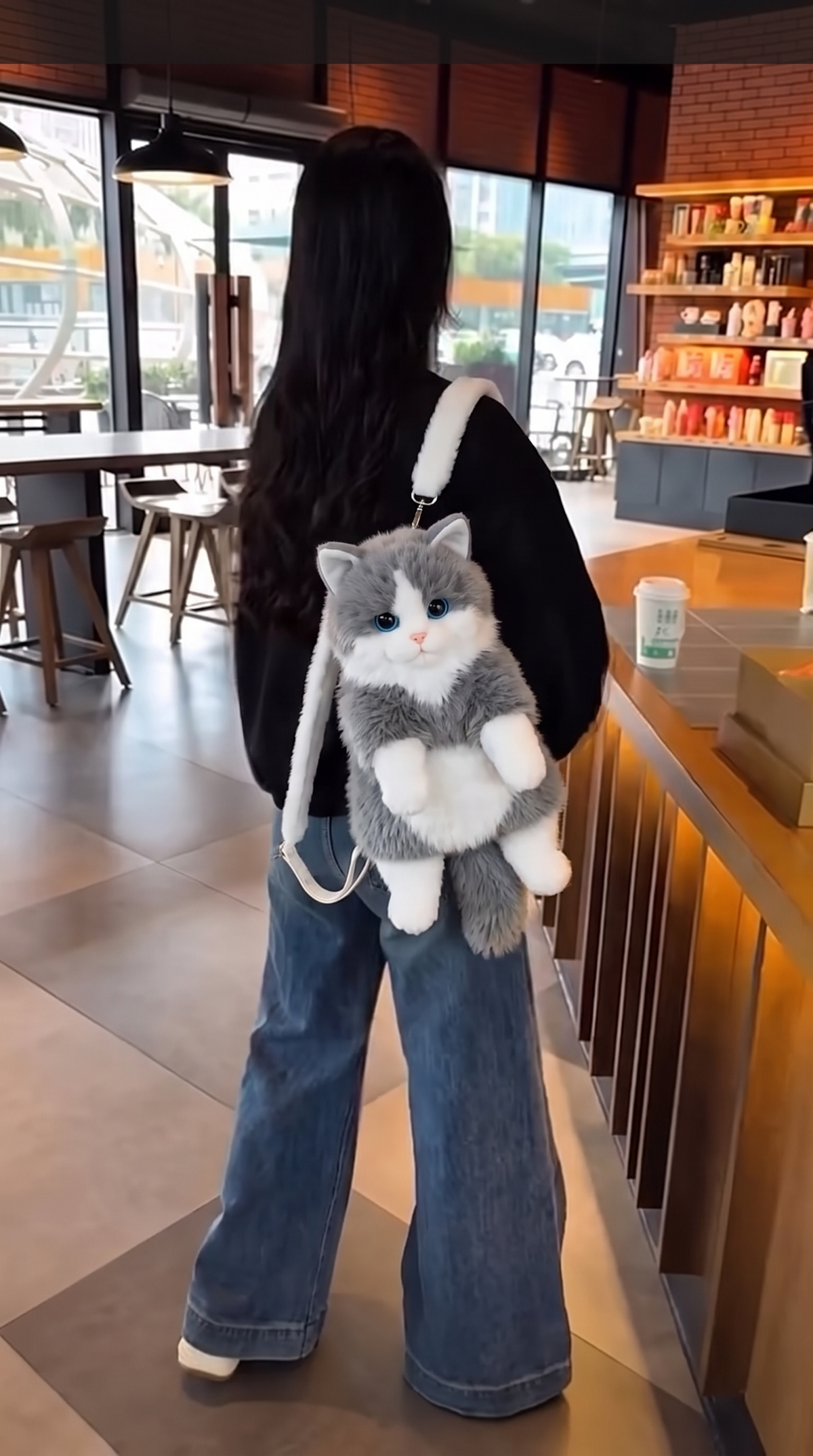 PurrVogue™ Ultra Realistic Cat Plush Backpack